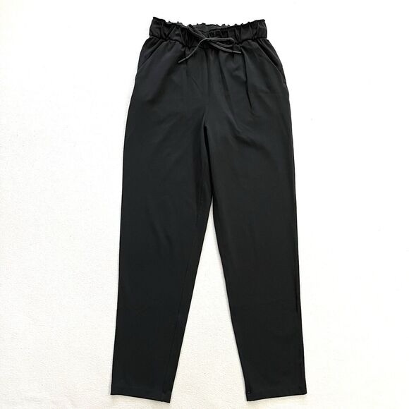 Lululemon Keep Moving Pants 7/8 High-Rise Drawstring Pant in Black—Size 2 - Picture 1 of 13